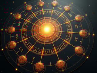 Artistic representation of astrology and the influence of birth dates on fate