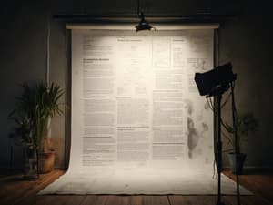 Document being condensed into shorter version, information concept, studio lighting