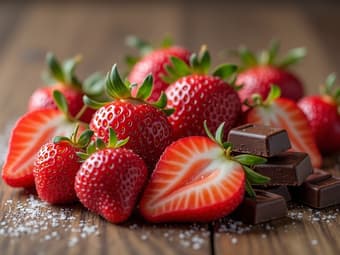 Healthy alternatives to sweets, such as fresh fruits, low-sugar yogurts, and dark chocolate