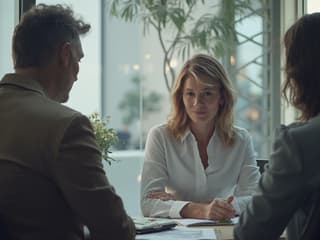 Mature professional planning career change, thoughtful professional setting