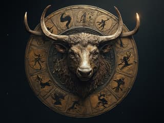 Pełnia księżyca z symbolami zodiaku, mistyczne oświetlenie nocne