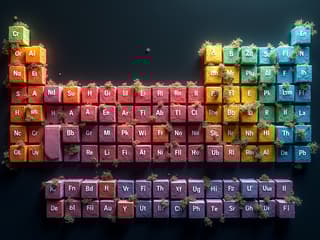 Periodic table of elements with highlighted elements