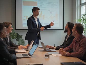 Professional practicing communication skills in team workshop