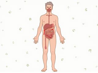 Signs and symptoms of caloric deficit illustrated on human body