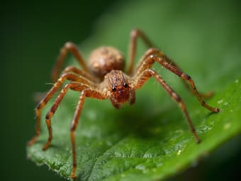Spider mite damage on plants, identification and treatment, macro studio photography