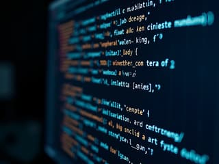 Studio photo of a computer screen with a list of programming languages