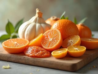 Studio photography of probiotic and prebiotic foods, artistic arrangement, soft lighting