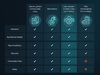 Studio shot of encryption methods comparison chart with pros and cons