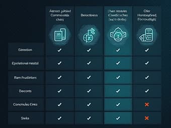 Studio shot of encryption methods comparison chart with pros and cons