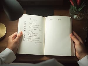 To-do list being created on notebook, organization concept, studio lighting