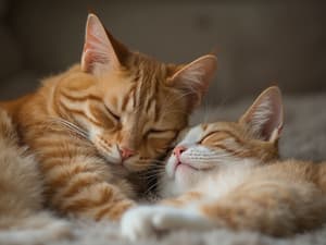 cat relaxation-together calm-moment peaceful-time