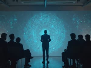 ethical-committee ai-governance futuristic-conference diverse-professionals