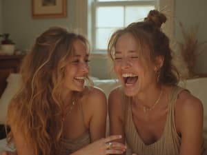 laughing-together fun-moment joyful-chat