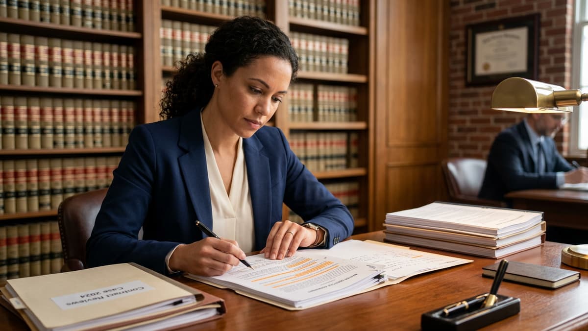 Reviewing contracts, compliance documents, and legal briefs