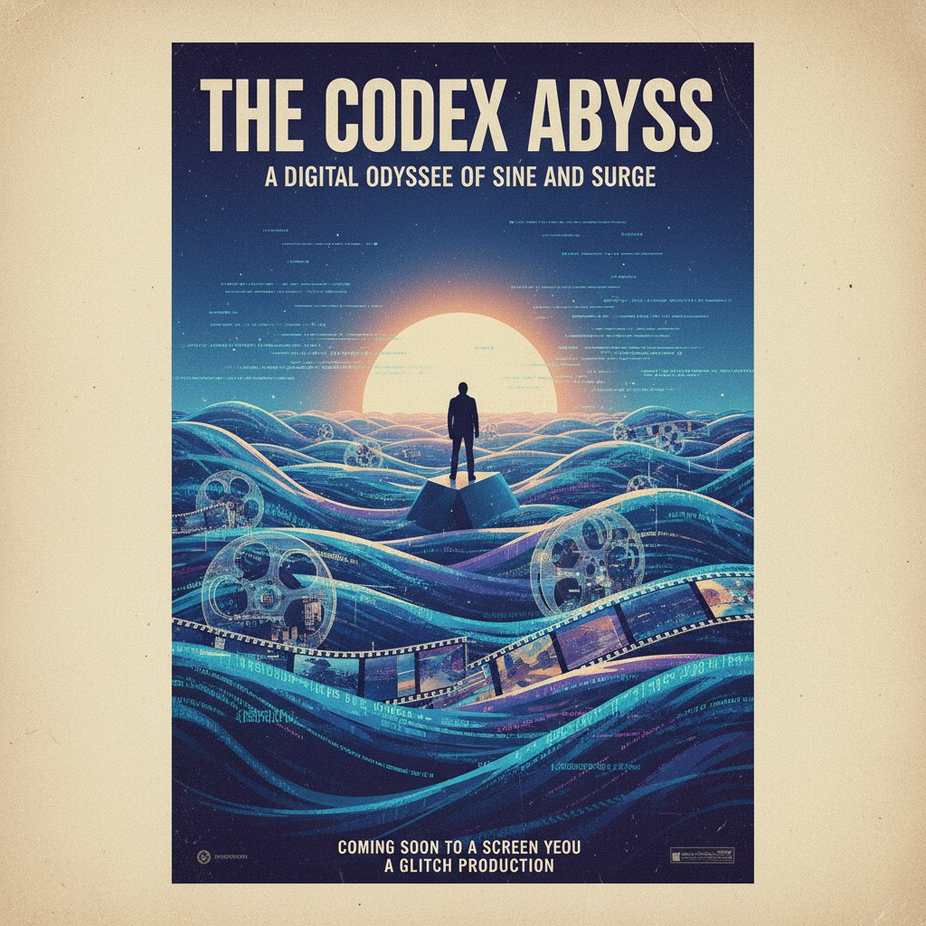 AI reimagining of classic Carrey movie poster with digital waves and film reels