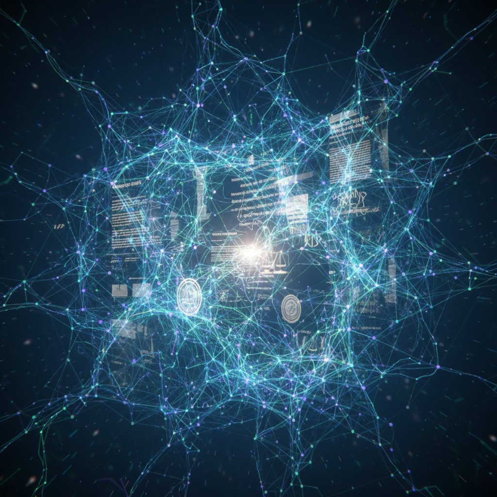 Wizualizacja sieci neuronowej analizującej dokumenty prawne i szybkie porady AI