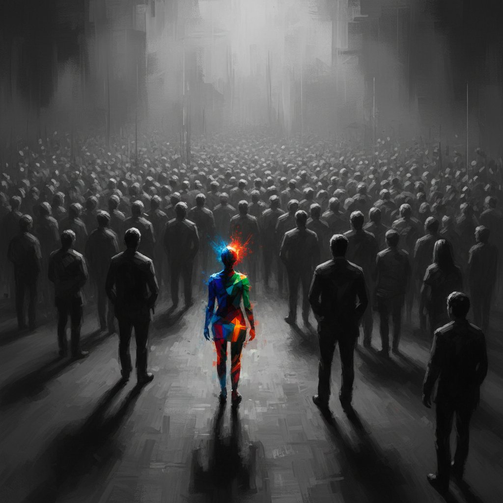 Jednostka wyróżniająca się w tłumie jako symbol asertywności