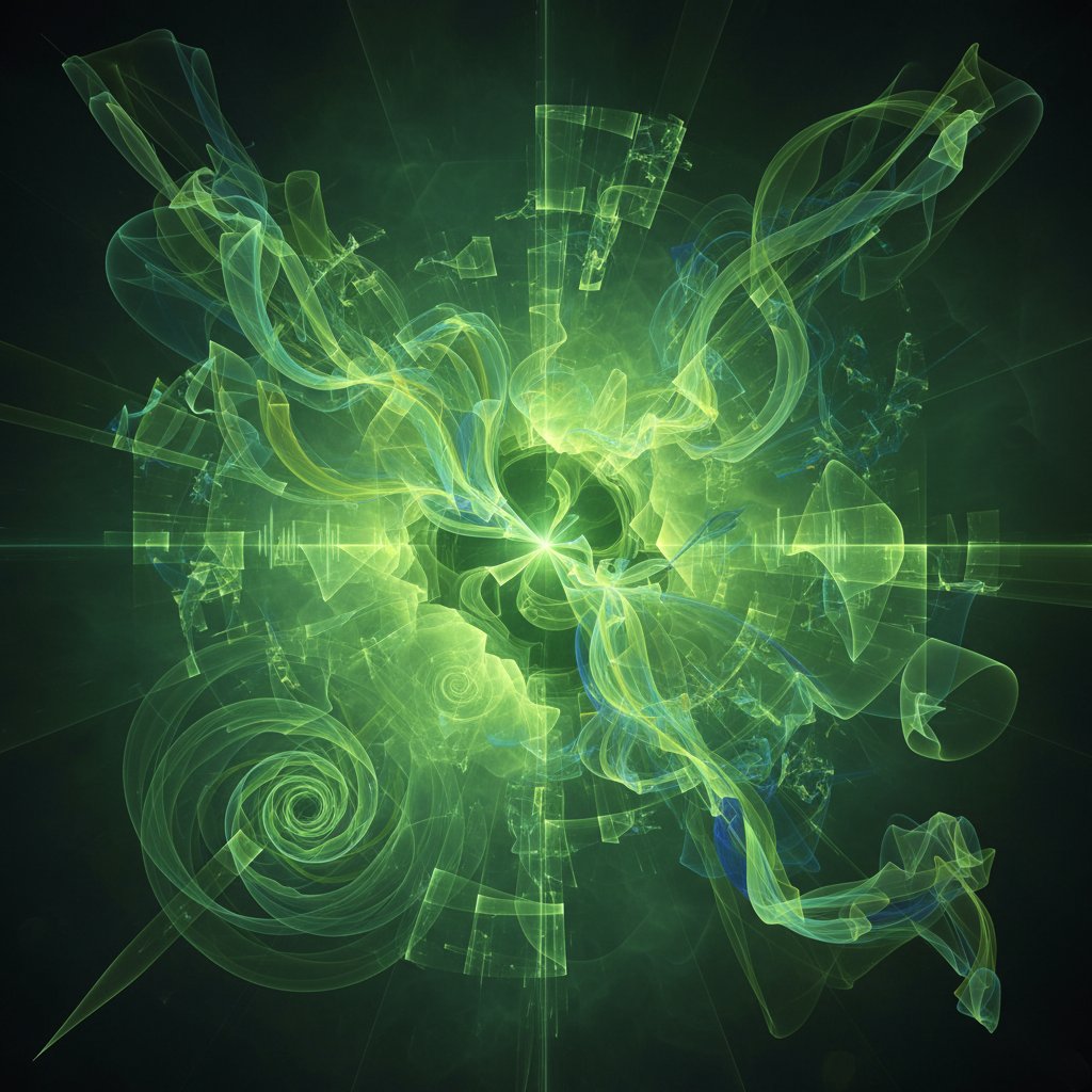 Artystyczna wizualizacja synestezji z przewagą zieleni