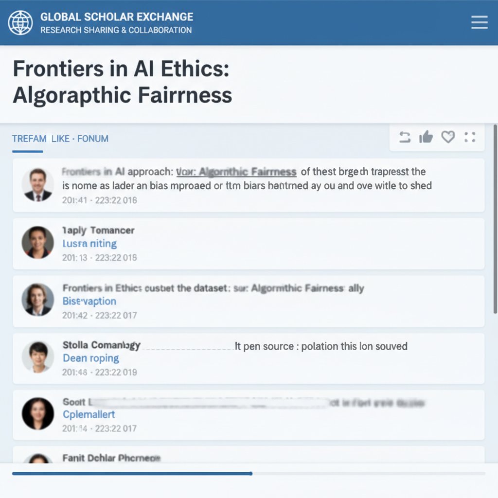 Screenshot of a lively academic forum thread, blurred for privacy, representing research sharing in forums