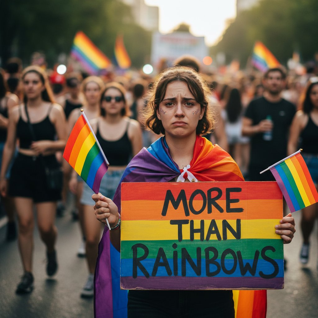 Aktywista na paradzie równości z niepewną miną – paradoks aktywizmu i autohomofobii