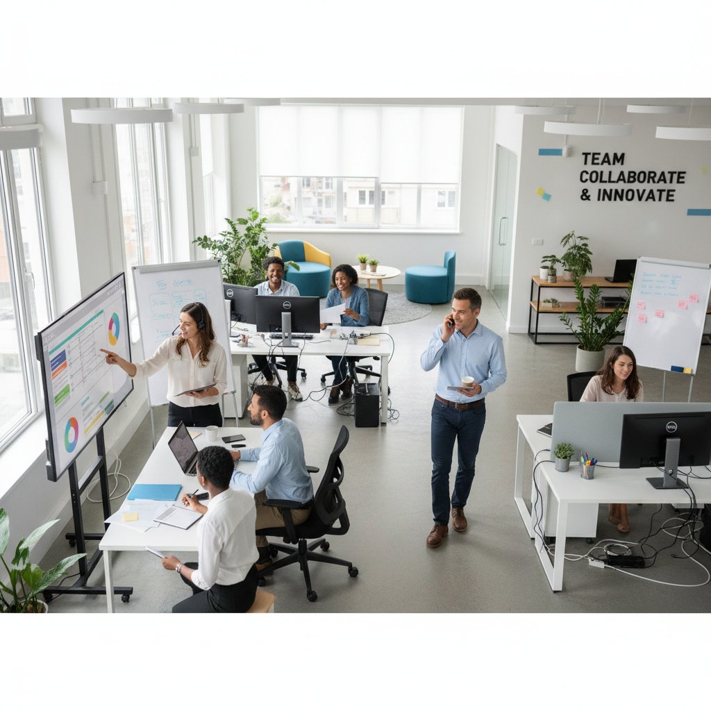 Team cohesion supported by effective admin help, close-up of team collaborating seamlessly