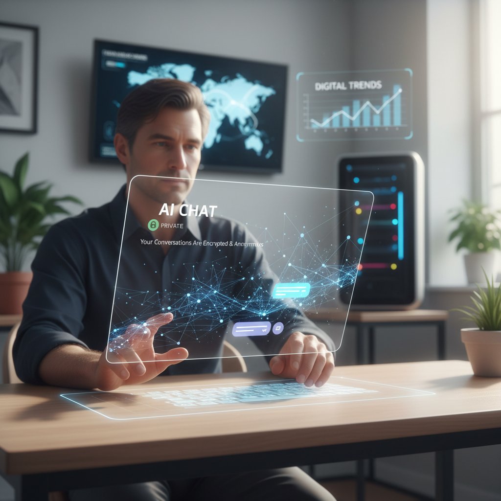 Nowoczesne technologie i dorosły użytkownik korzystający z AI do rozmów online