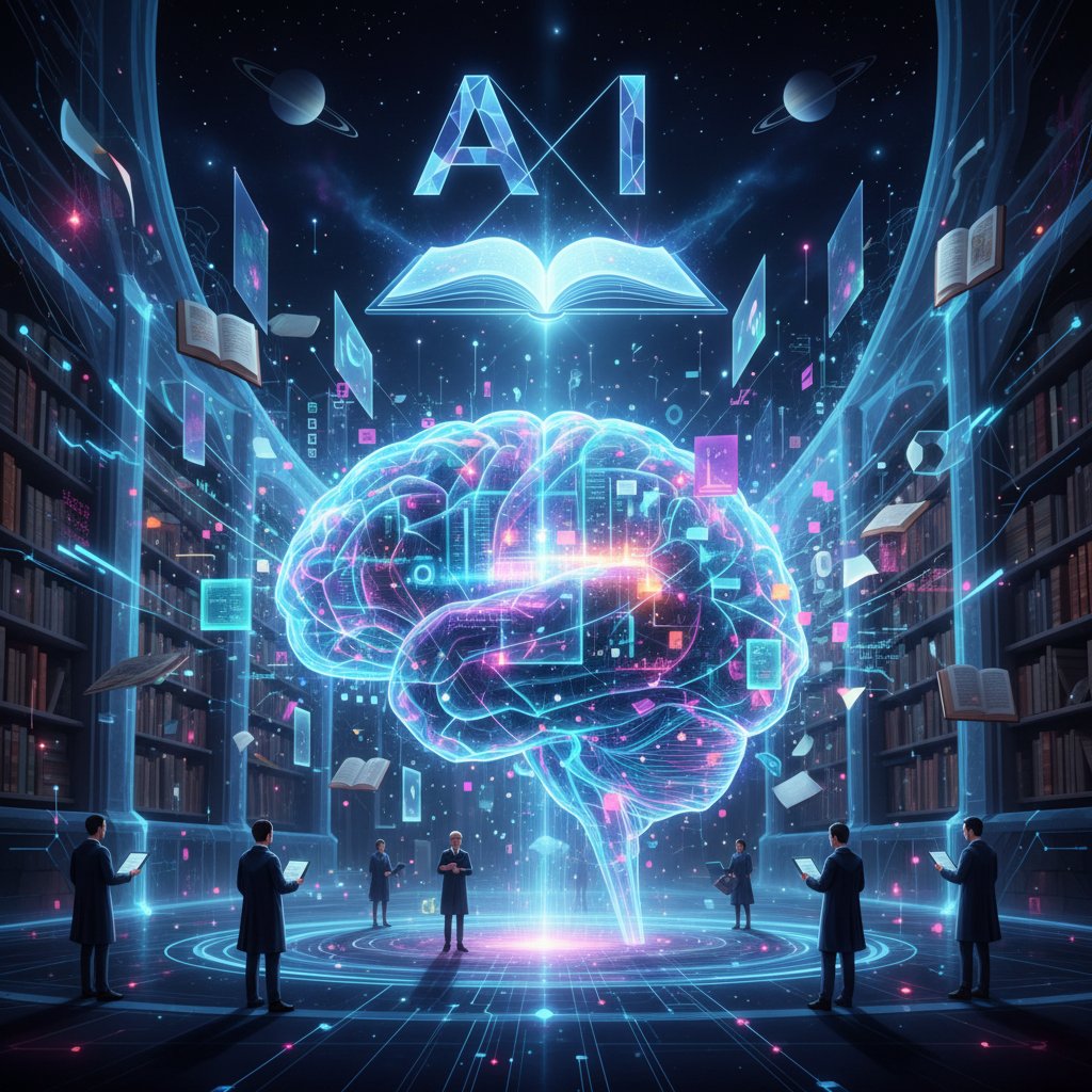 Photo: Abstract representation of advanced AI algorithms in academic research