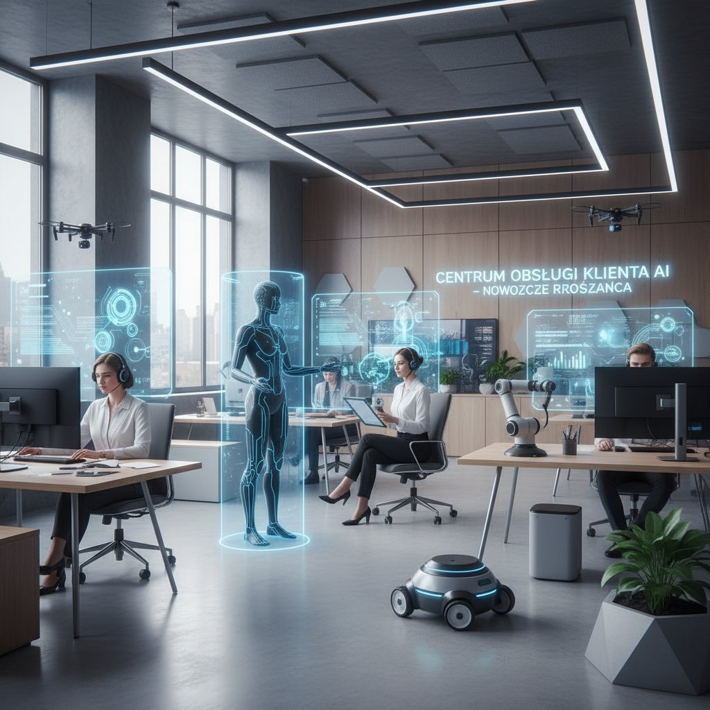 Nowoczesne technologie w obsłudze klienta: konsultant z AI w tle, biuro