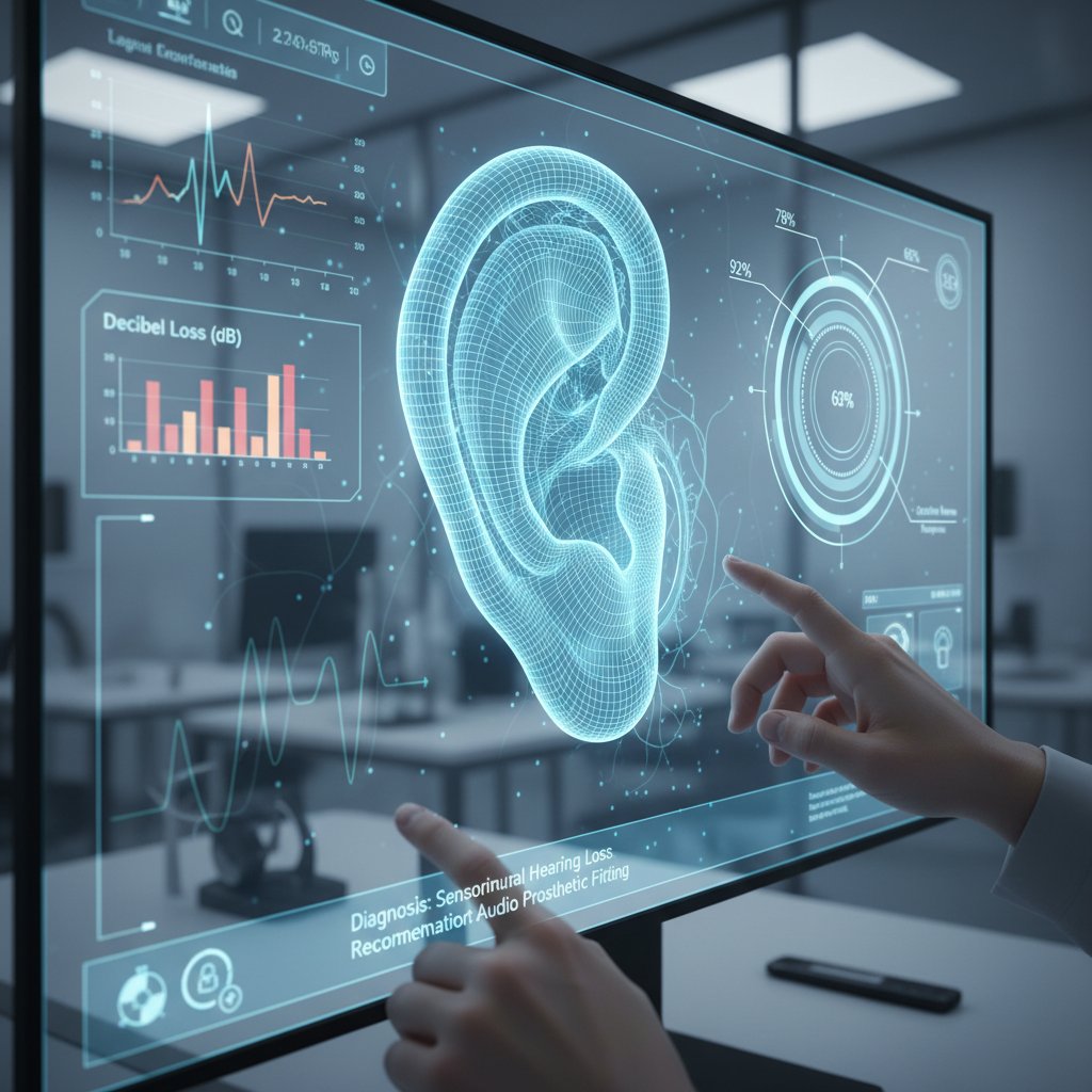 Nowoczesny sprzęt do diagnostyki słuchu, AI, cyfrowa analiza wyników