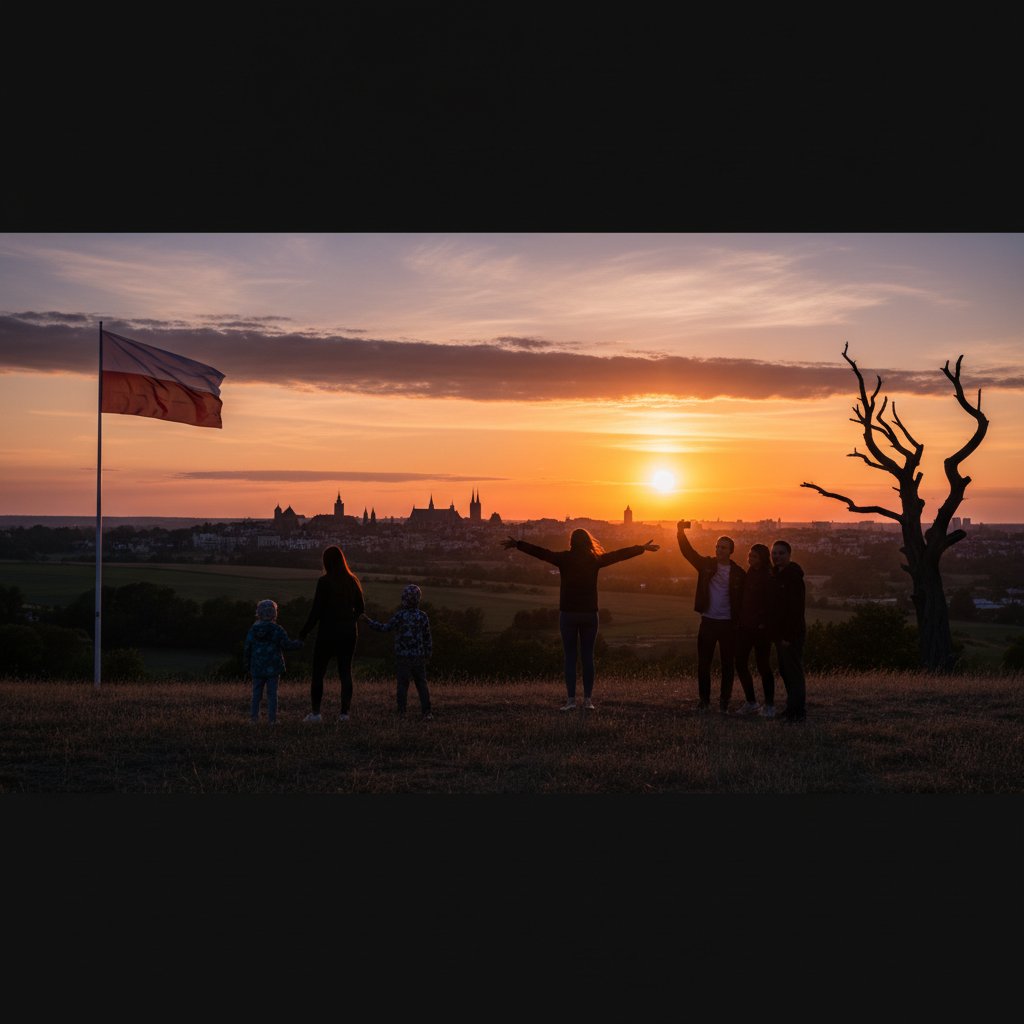 Sztuczna inteligencja w polskim społeczeństwie, sylwetki ludzi i AI, wzajemne przenikanie się