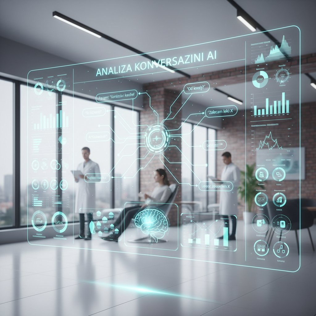 Zbliżenie na algorytm AI analizujący rozmowę z pacjentem w polskiej klinice