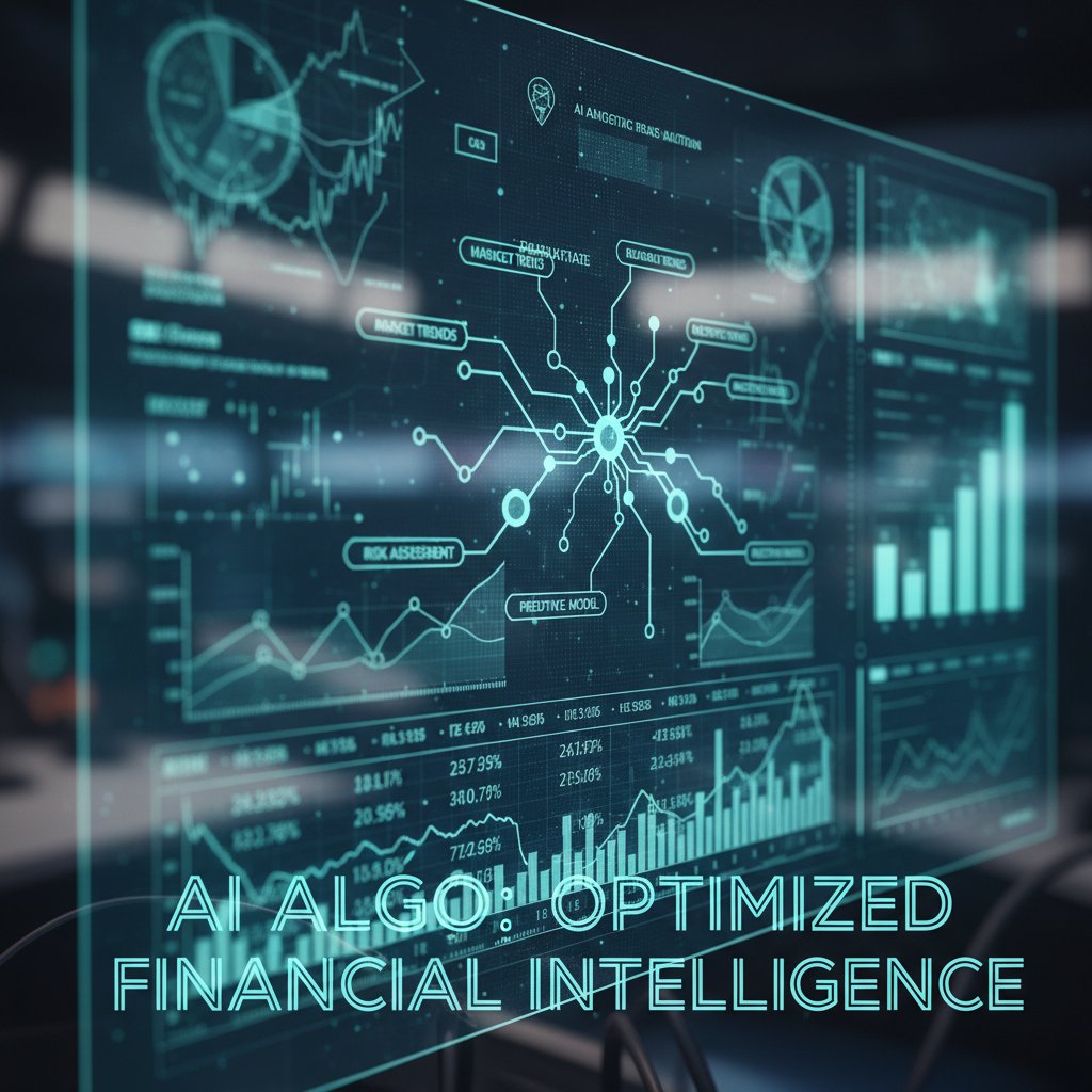 Nowoczesny algorytm AI pracujący nad analizą finansową, napięcie i koncentracja, ekran z danymi