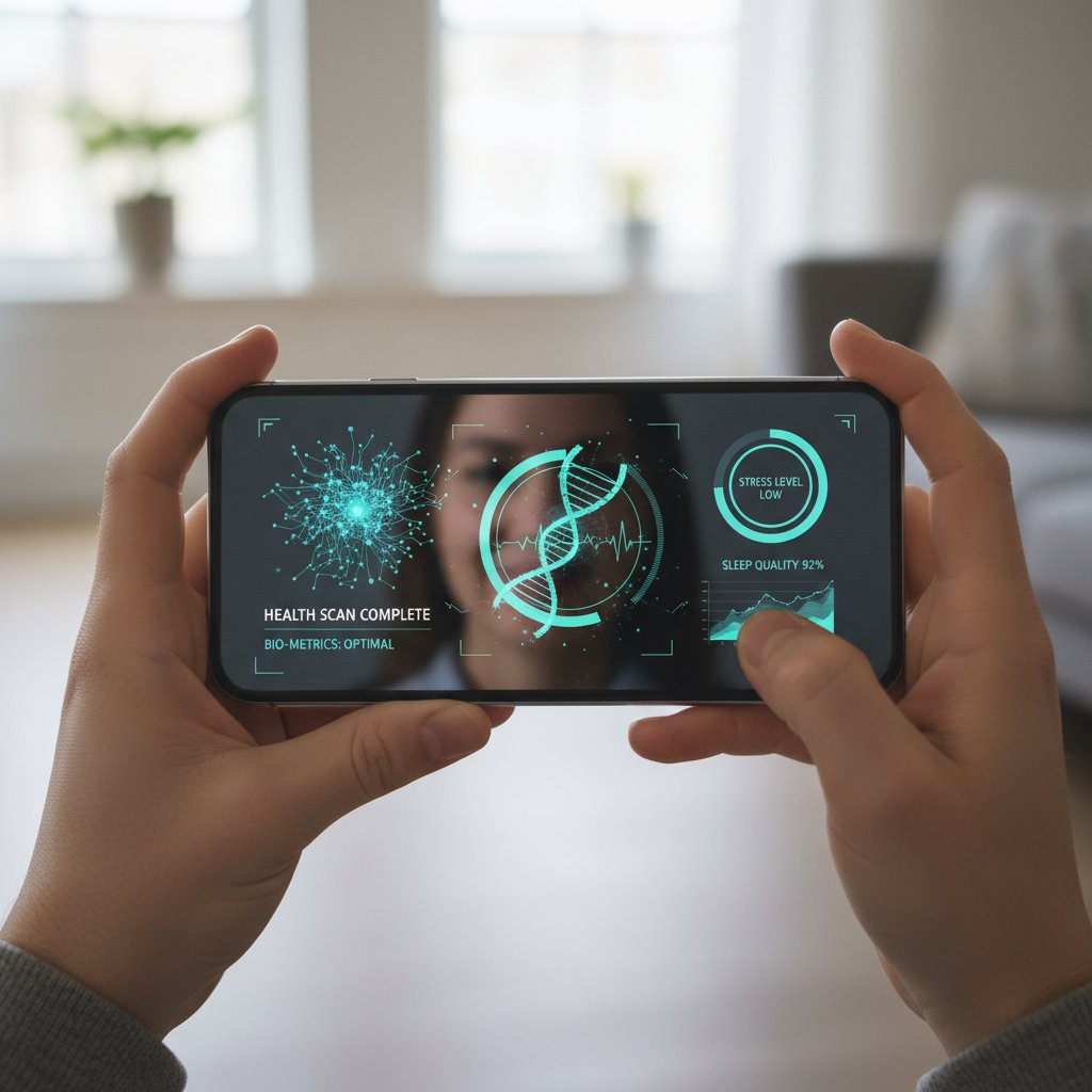 Nowoczesny asystent AI analizuje zdrowie użytkownika na smartfonie