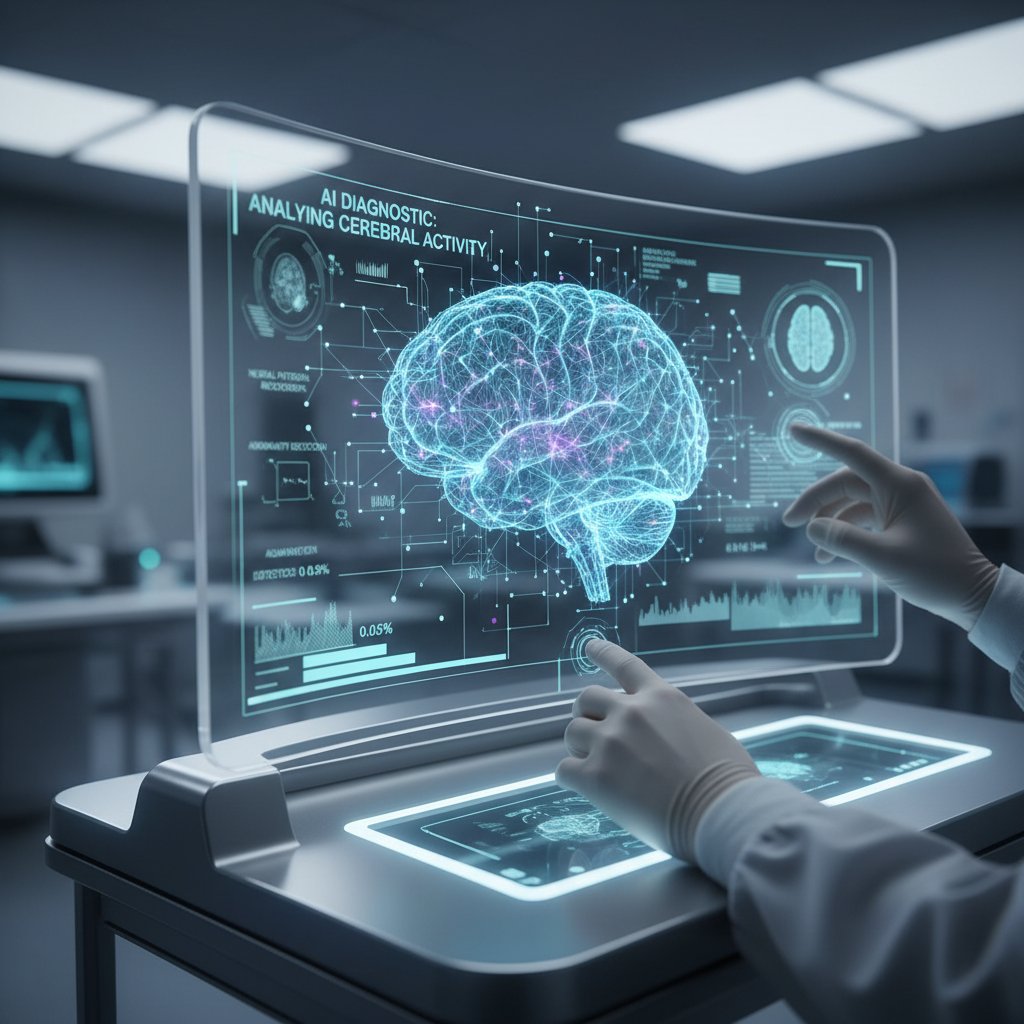 Nowoczesny ekran z analizą urazu mózgu wspieraną przez AI – diagnostyka