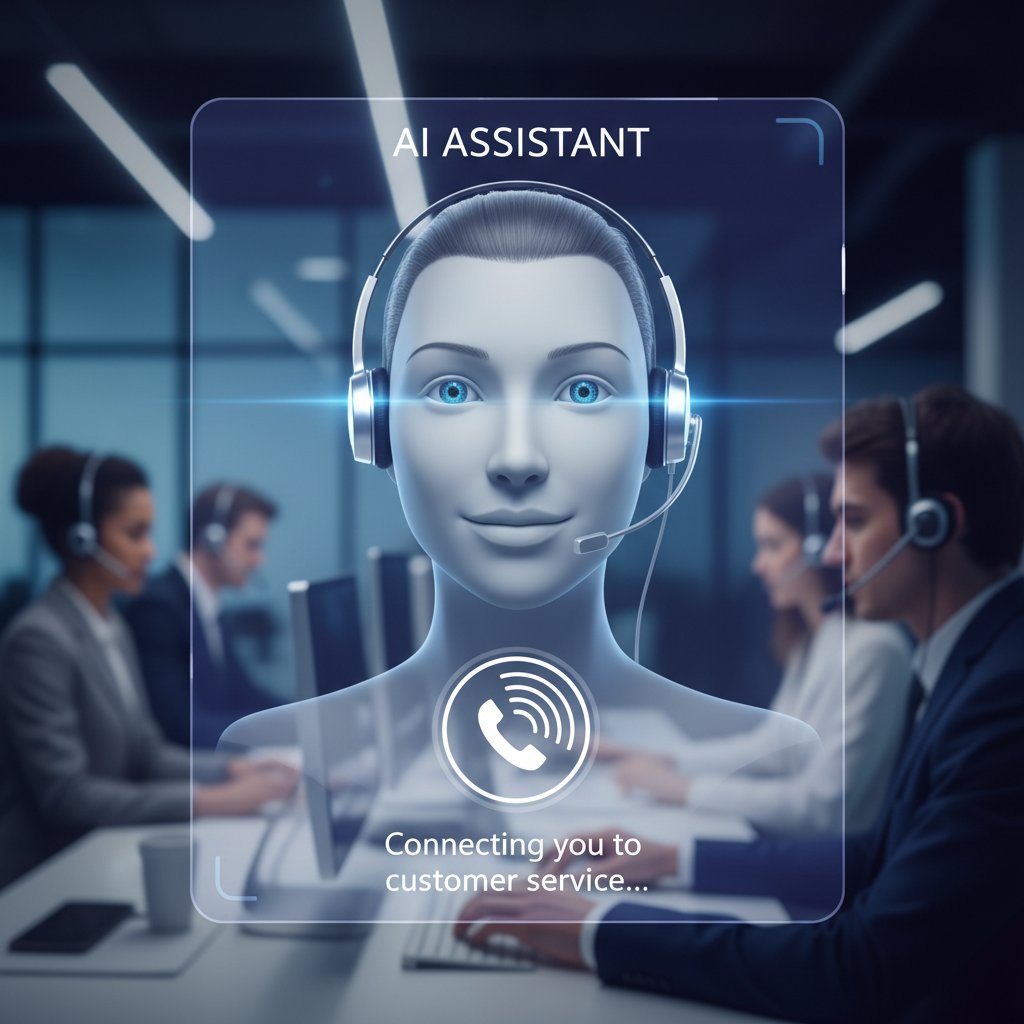 Nowoczesny chatbot AI odpowiadający klientowi przez telefon