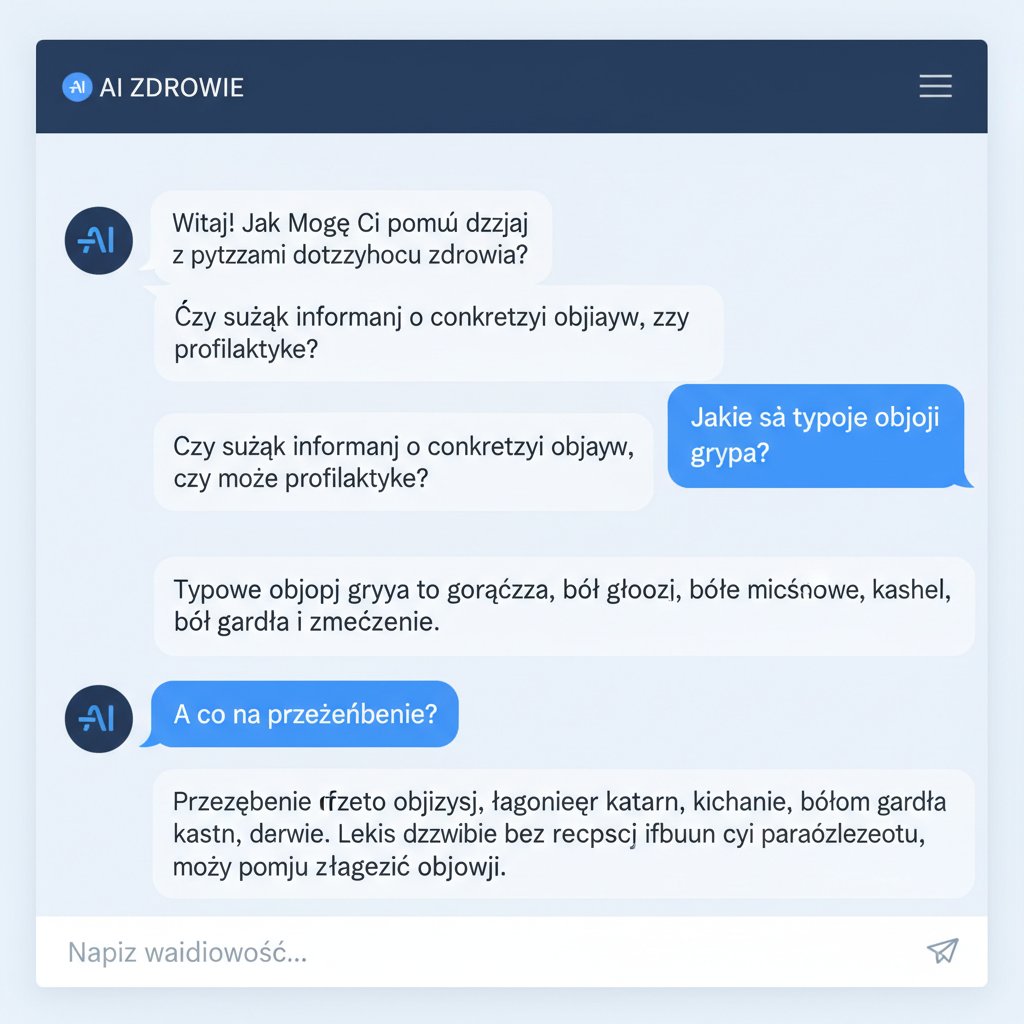 Interfejs czatu AI z polskimi terminami zdrowotnymi