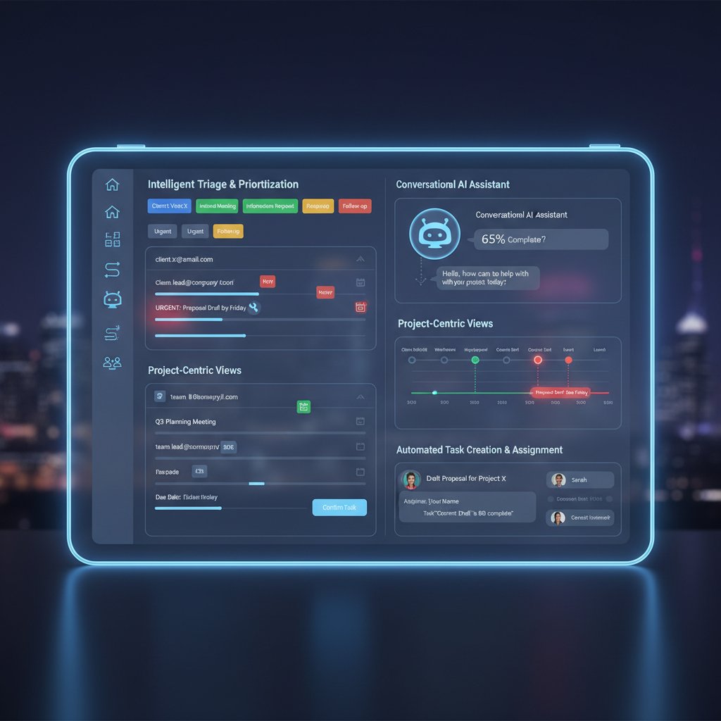 AI transforming chaotic email inbox into structured project flow