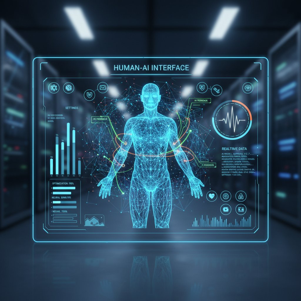 Sztuczna inteligencja oceniająca prace rysunkowe online, futurystyczny interfejs, tablet