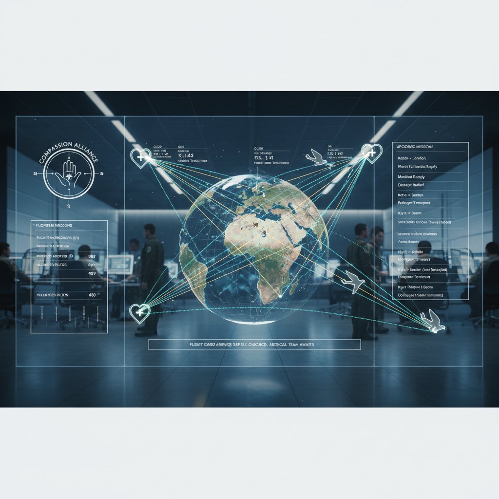 Dynamic AI-generated flight map with real-time data feeds powering urgent air rescue