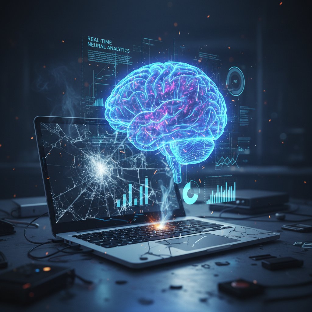 AI analizuje uszkodzony laptop w czasie rzeczywistym