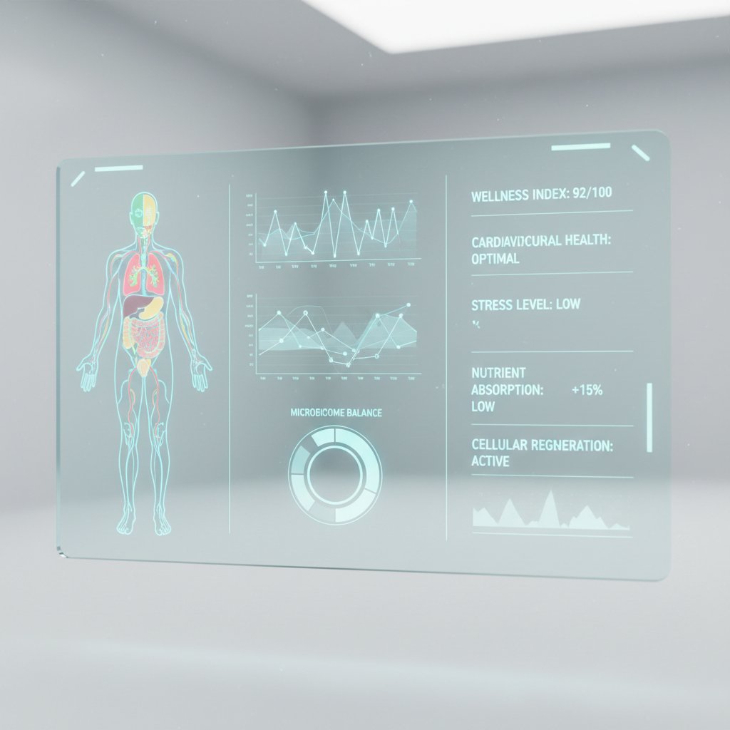 Nowoczesny interfejs AI analizujący dane zdrowotne na ekranie