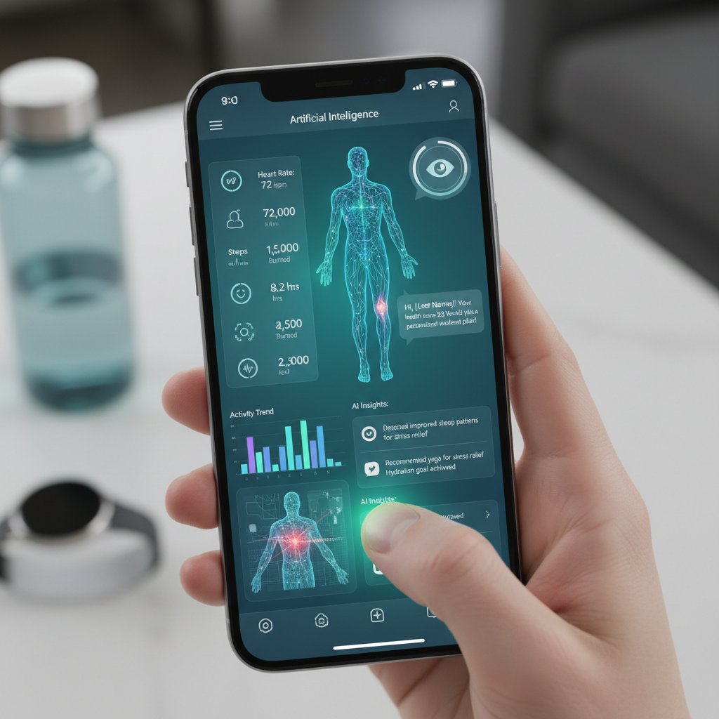 Aplikacja medyk.ai na ekranie smartfona, prezentująca dane zdrowotne