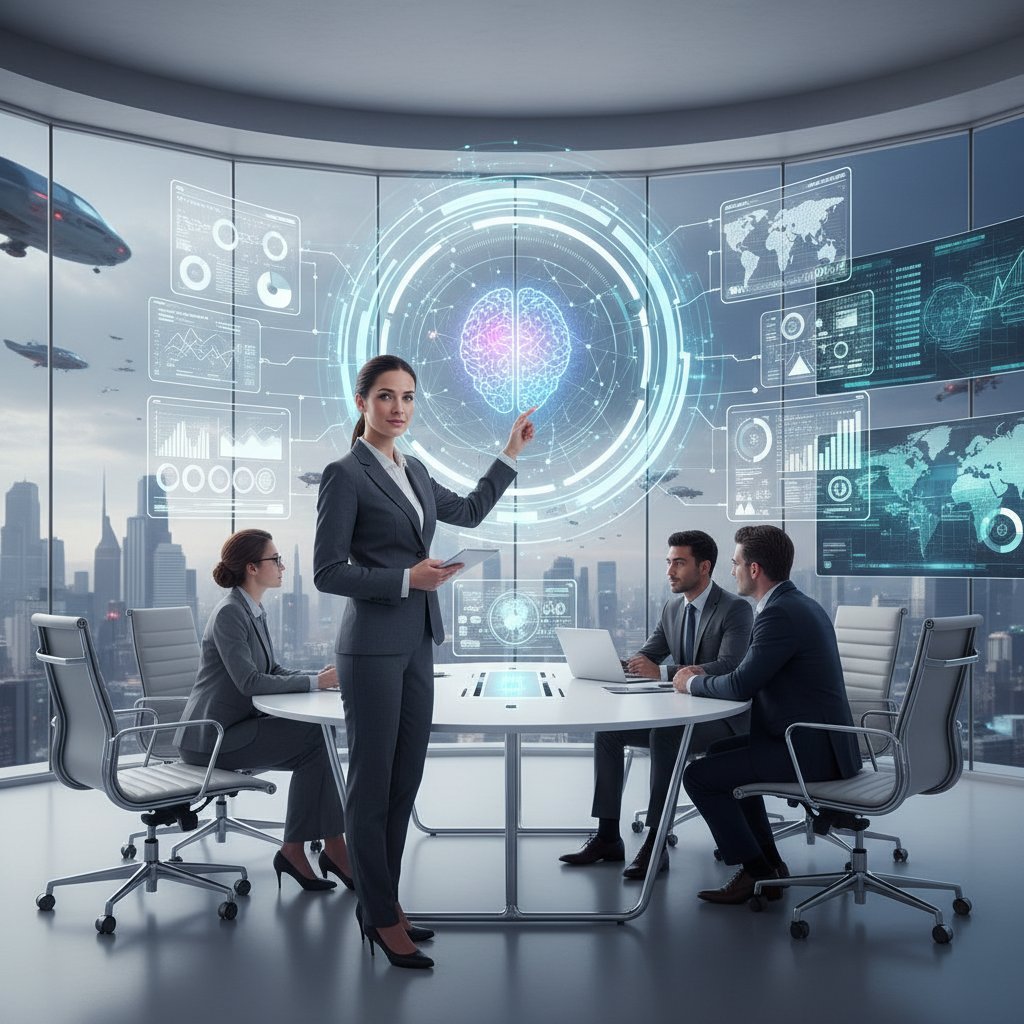 Nowoczesna platforma konsultingowa AI, przedsiębiorca korzystający z doradztwa online