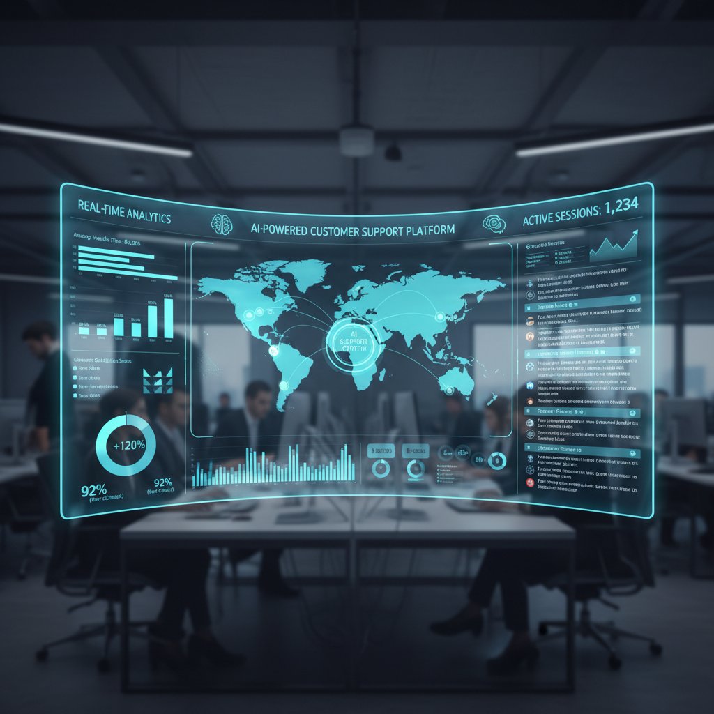 AI-powered customer support dashboard with real-time analytics, automating customer support for businesses