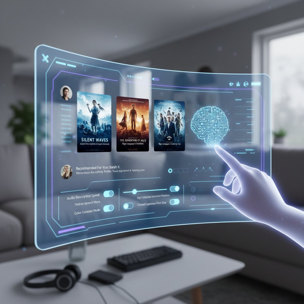 AI-powered interface suggesting accessible movies, personalization for accessibility needs