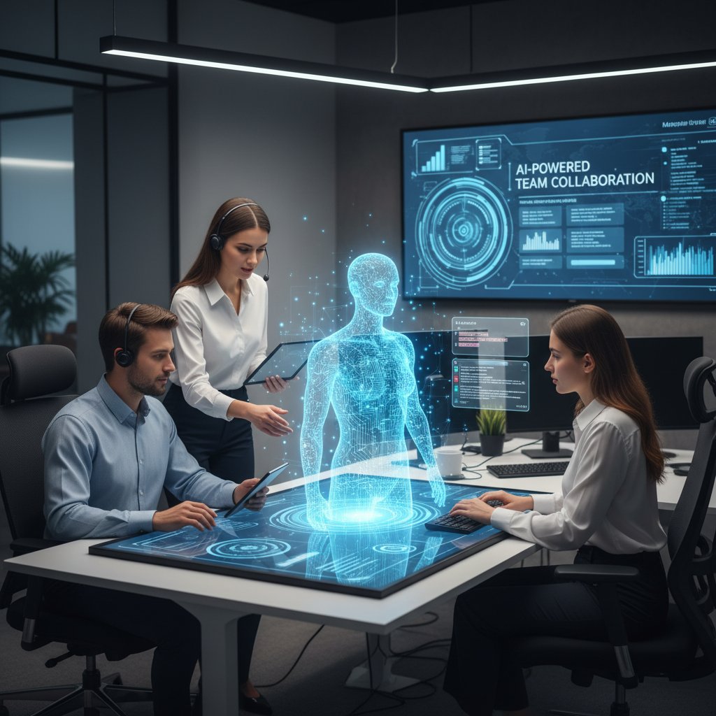 AI-powered teammate supporting a human representative, working together on a screen