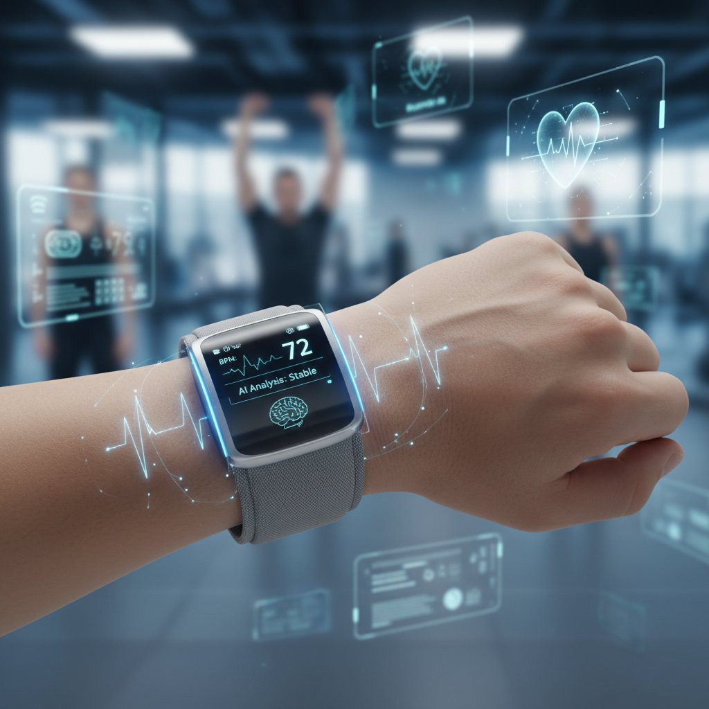 Nowoczesny zegarek monitorujący rytm serca u młodej osoby
