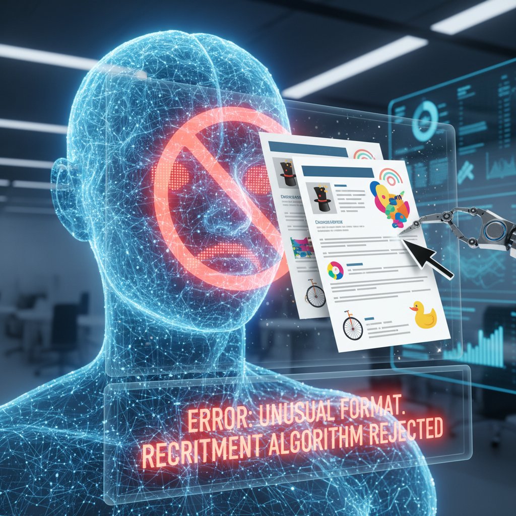AI odrzuca nietypowe CV, słowa kluczowe: selekcja kandydatów, algorytm, błąd rekrutacji