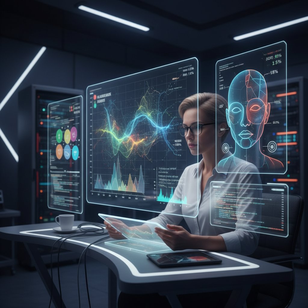 Specjalista AI analizujący dane emocjonalne z różnych źródeł