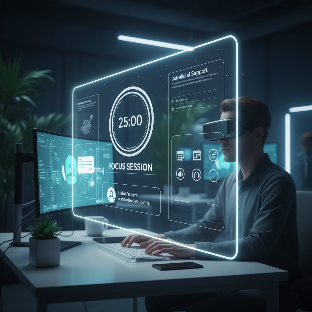 Zdjęcie osoby rozmawiającej z AI na ekranie laptopa, atmosfera skupienia i zaufania